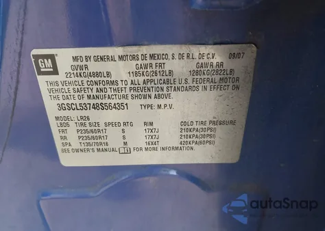 2008 Saturn Vue V6 Xr from USA, damaged, VIN 3GSCL53748S564351